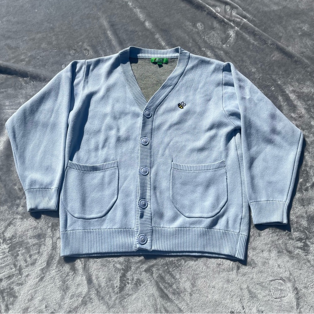 Melting Sadness Cardigan Adult M Bee Cotton Blend Blue AW21 Drop Streetwear